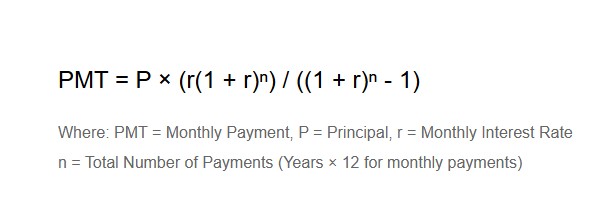 Loan Payment Formula: P = L[c(1 + c)^n]/[(1 + c)^n - 1]